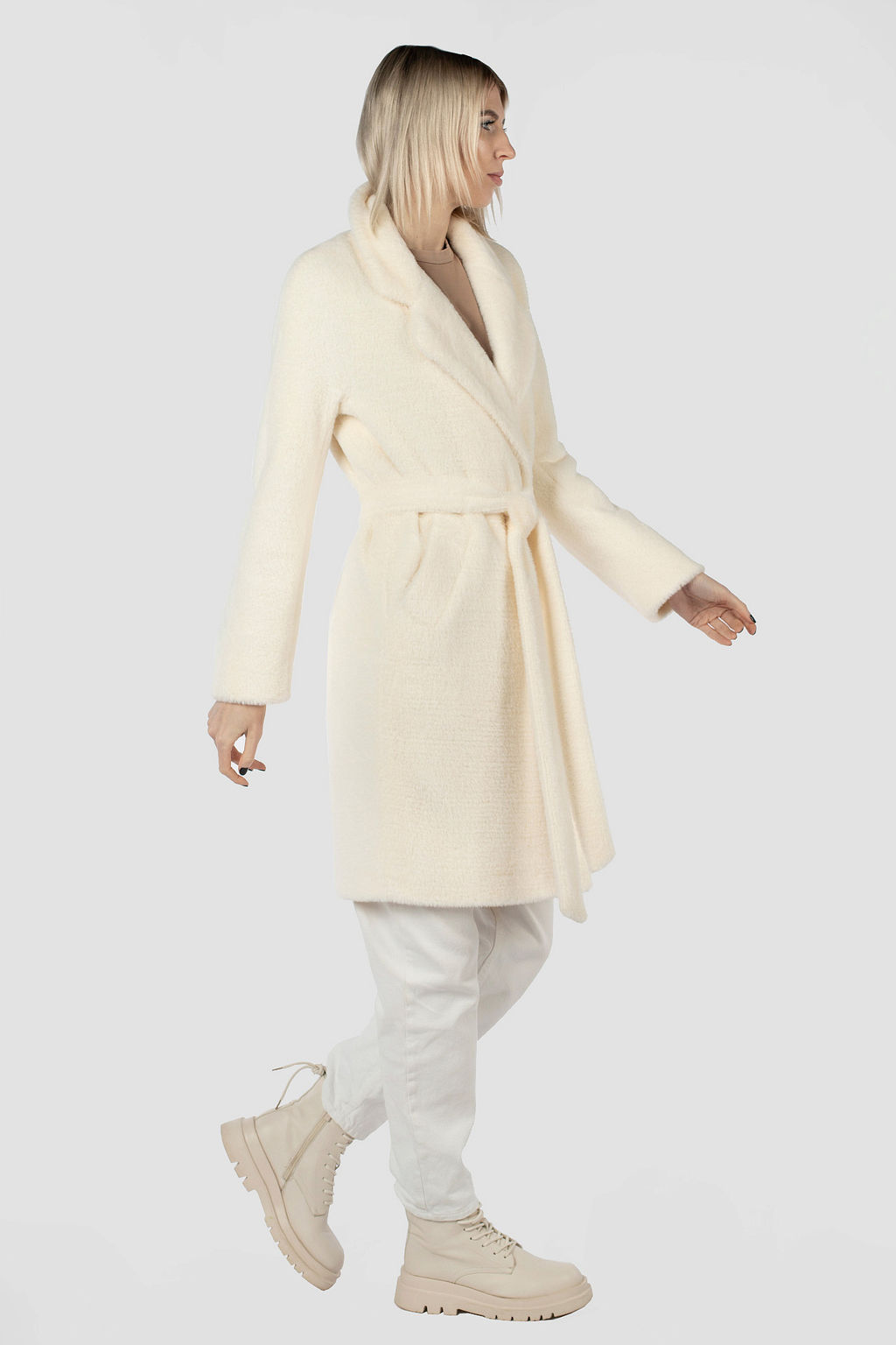 01-11750 Пальто женское демисезонное (пояс) - El podio фото 4