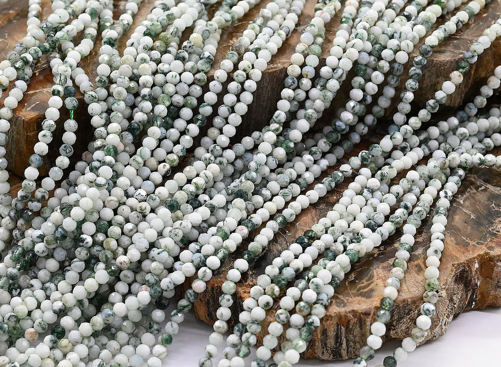 Бусины из агата мохового шарик гр.2мм, 37см, 165 бусинин Радуга камня