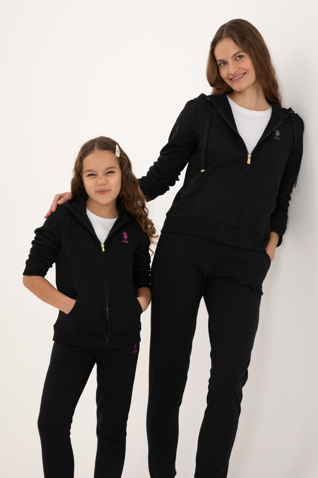 K_z _ocuk Siyah Kap__onlu Fermuarl_ _ardonlu Basic Sweatshirt Sepette S_rpriz _ndirim - U.s. polo assn фото 5