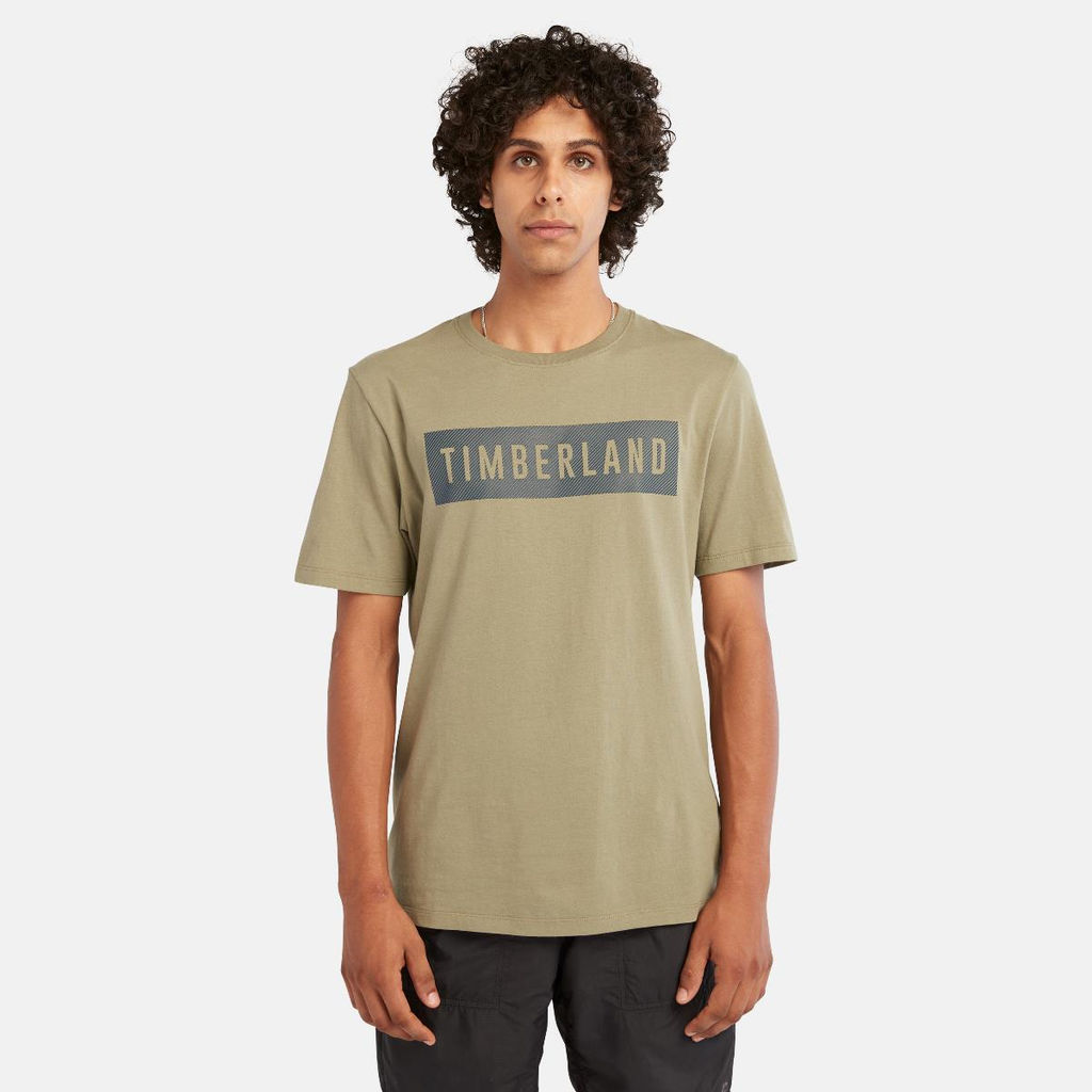 Футболка Timberland T-Shirt Brand Carrier Linear Graphic Regular оливковая  фото 5