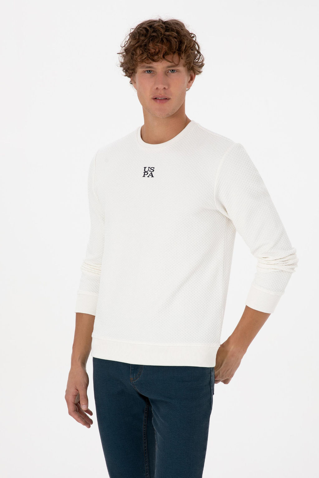 Erkek Regular Fit Bisiklet Yaka Krem Sweatshirt Sepette S_rpriz _ndirim