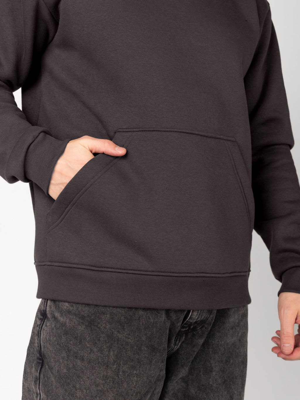 Толстовка мужская футер 3-х нитка начес пенье "БРУНО" ГРАФИТ