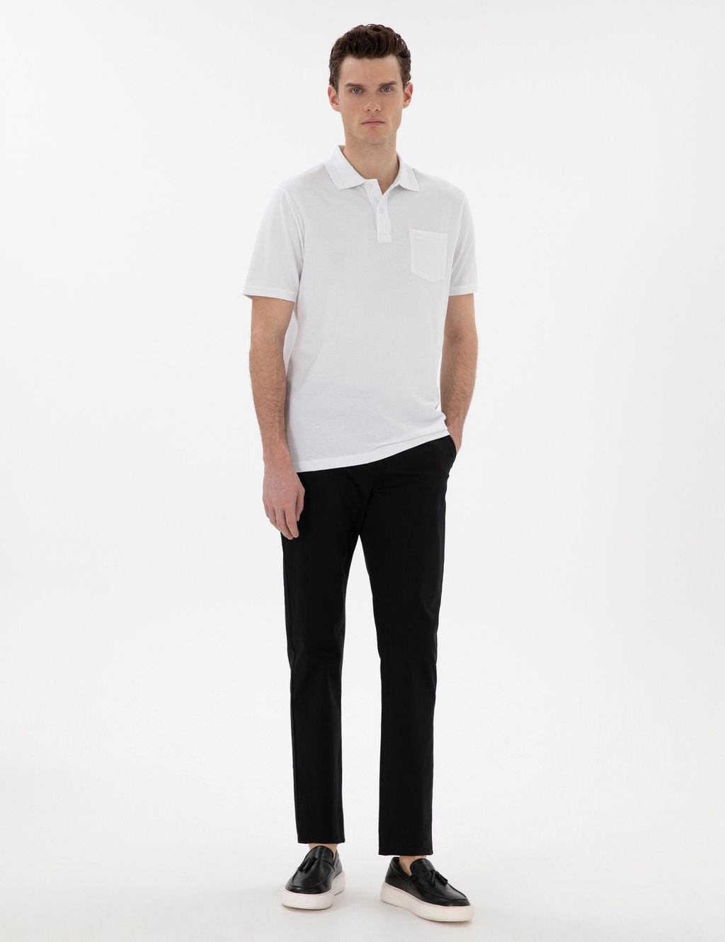 Siyah Regular Fit Kanvas Pantolon