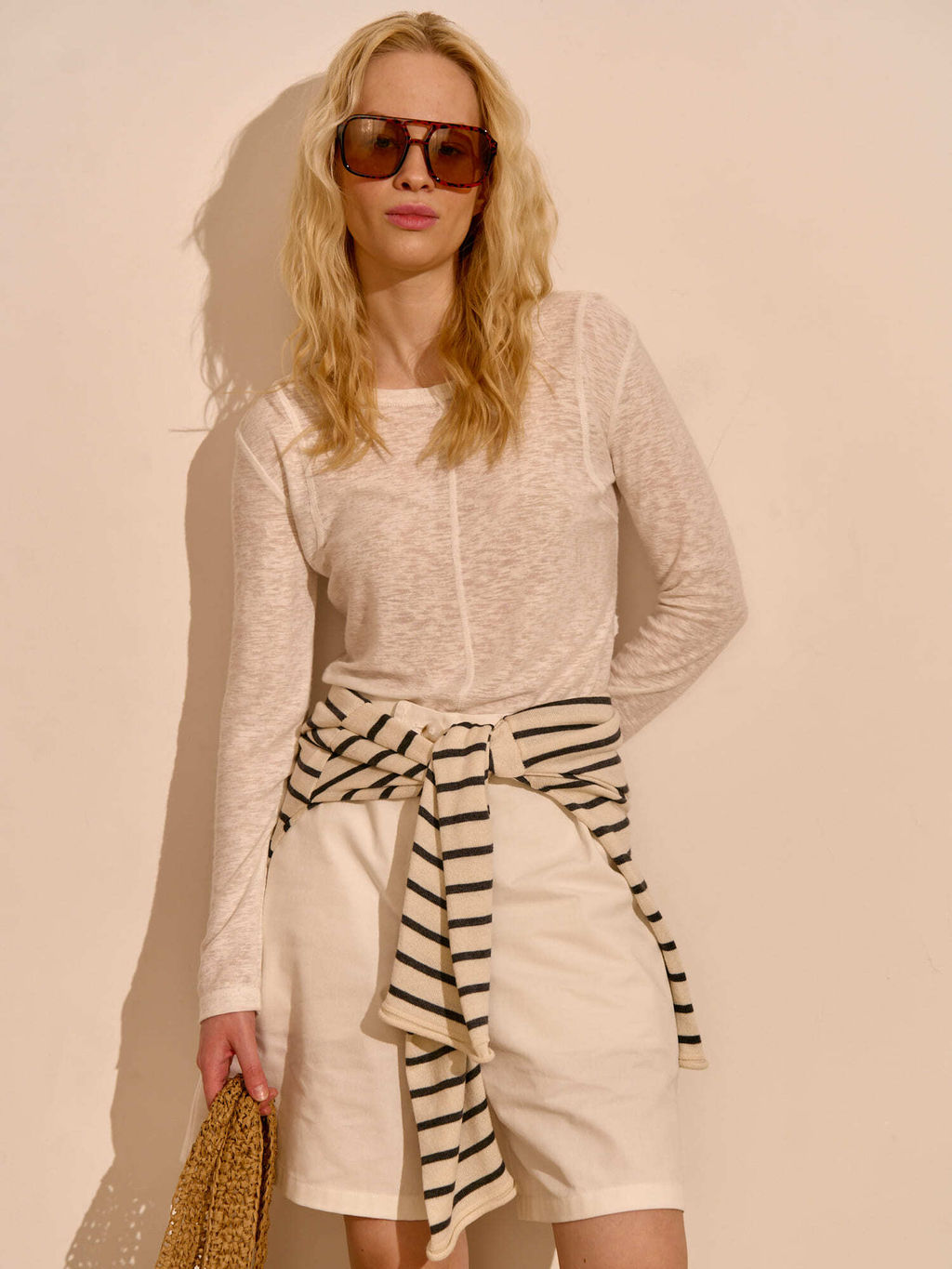 Лонгслив Slim Fit "Белый" женский