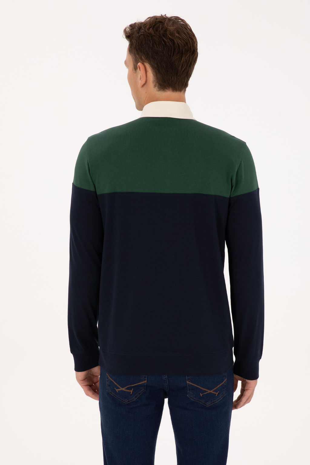 Erkek Regular Fit Polo Yaka Koyu Ye_il Sweatshirt - U.s. polo assn фото 5