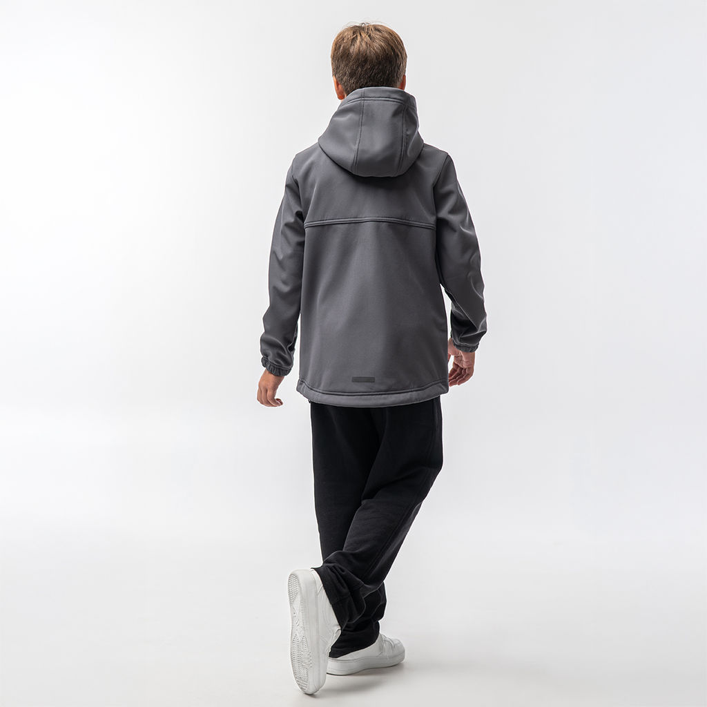 RODOS Куртка софтшелл для мальчика демисезон М-311д Тёмно-серый  фото 5
