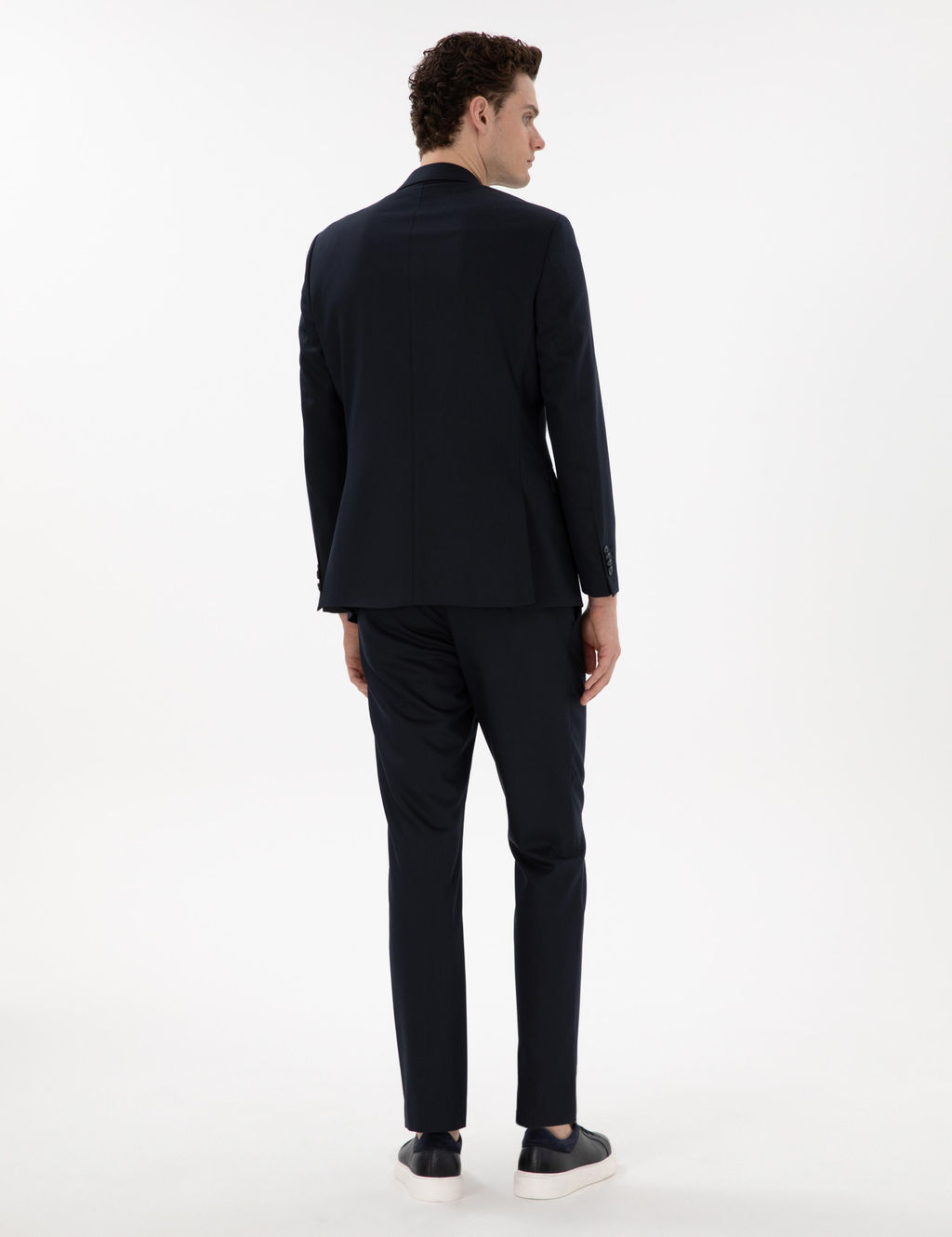 Lacivert Slim Fit Tak_m Elbise