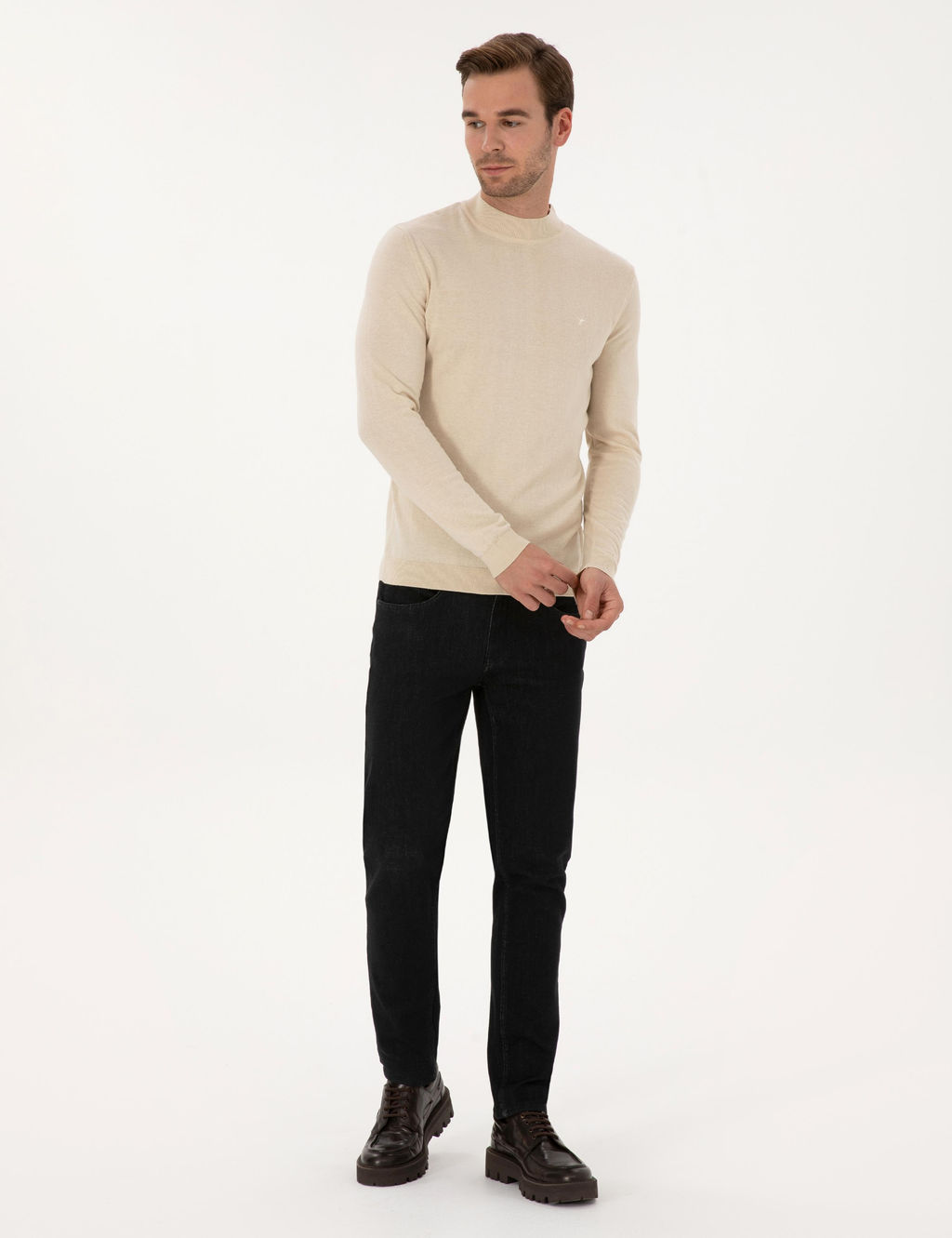 Bej Slim Fit Basic Kazak - Cacharel фото 4
