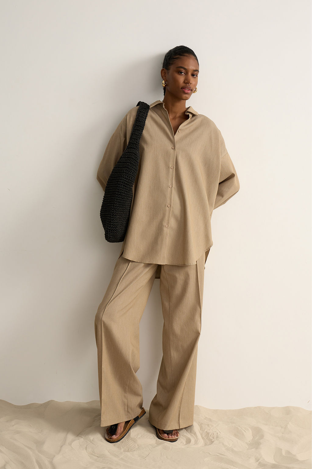 Рубашка оверсайз с эффектом меланж - Mollis фото 2