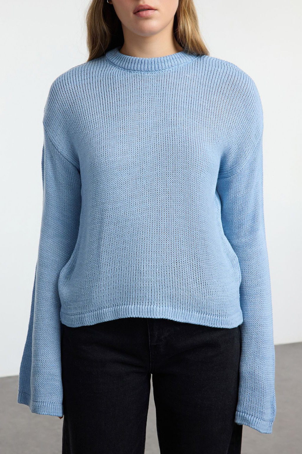 Kahverengi Genis Kal?p Yumusak Dokulu Triko Kazak TWOAW25KZ00295 - Trendyolmilla фото 19