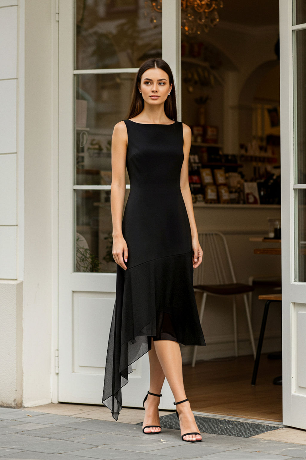 TRENDYOLMILLA Cok Renkli Asimetrik Bodycone/Vucuda Oturan Midi Orme Elbise TWOSS25EL00227