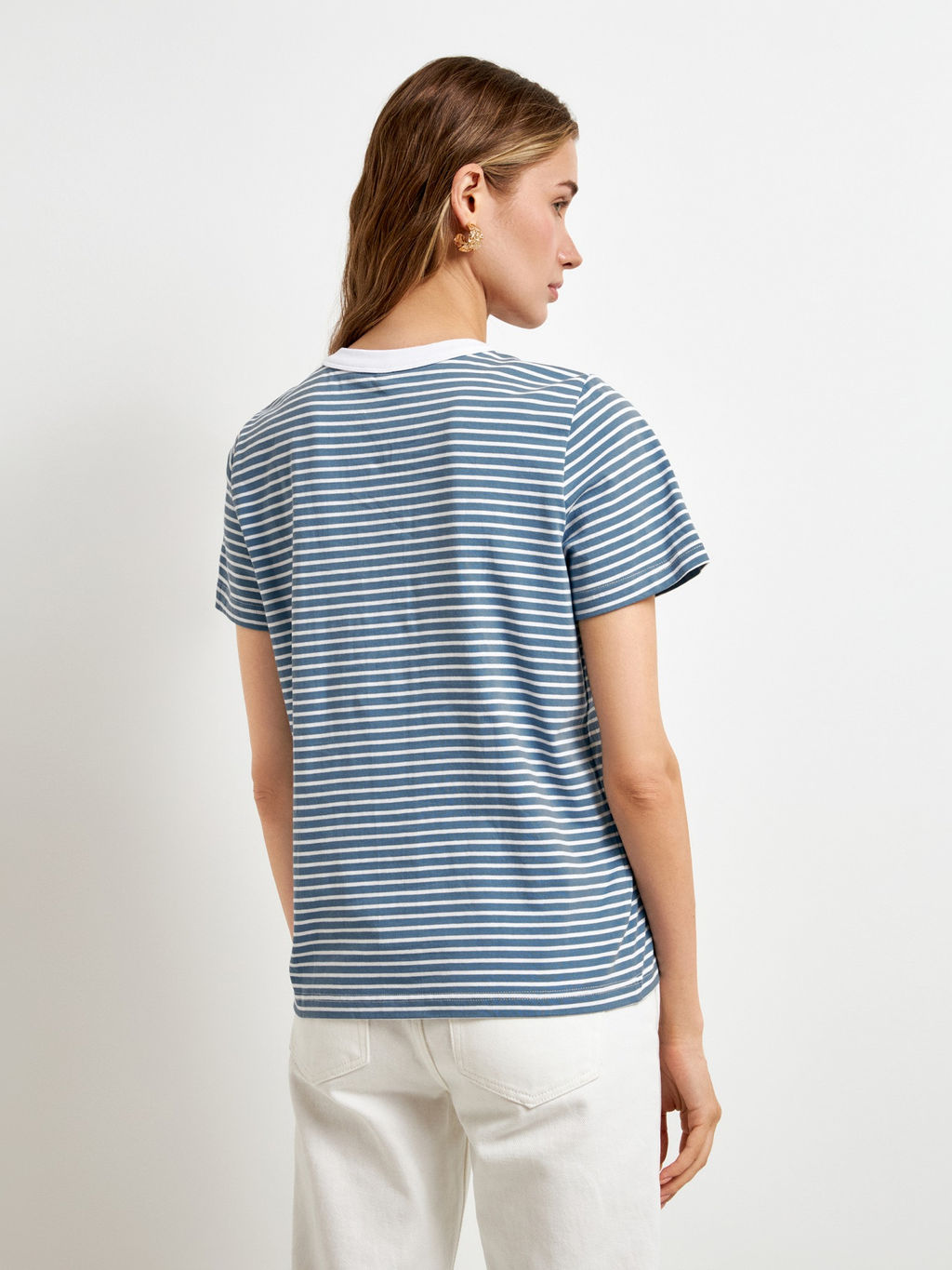 10200510074 Футболка жен. Mosoro синяя полоска - Concept club фото 2