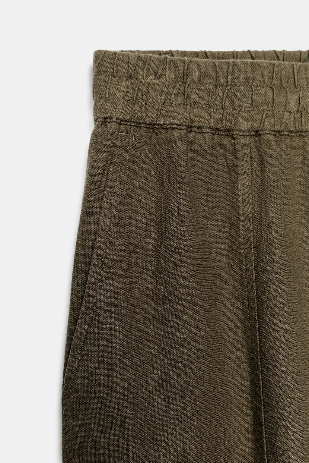 PANTAL?N BARREL CON LINO / Khaki - Zara фото 9