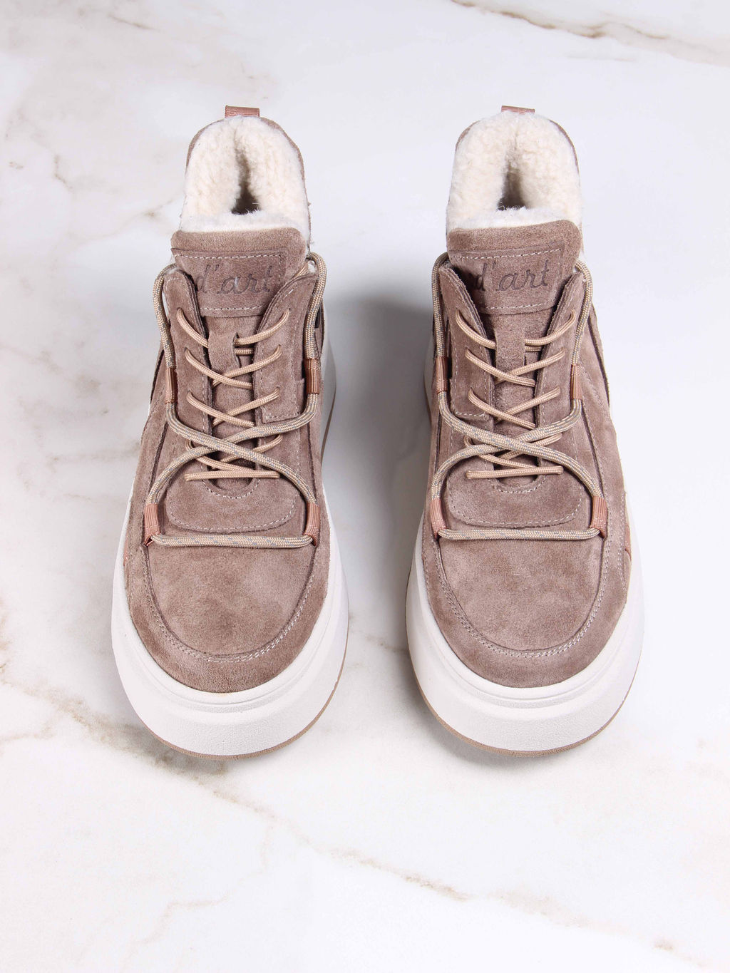 Ботинки 229.windybe. Серо-коричневая замша/Шерсть