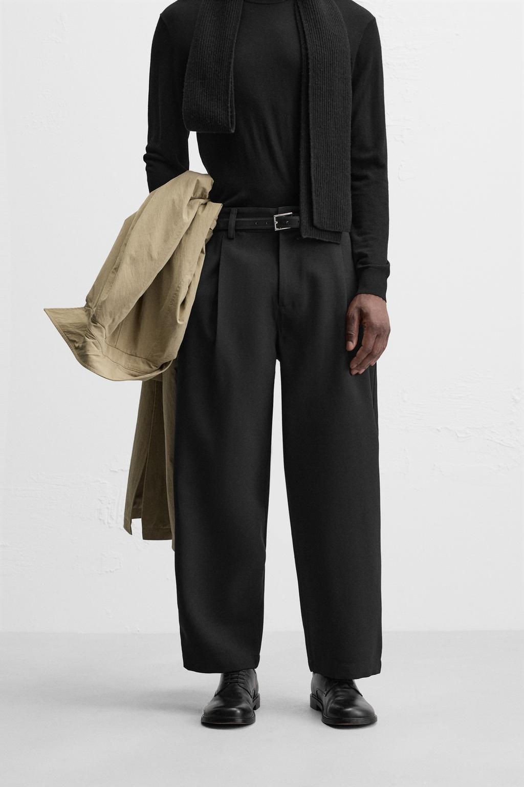 BALLOON FIT PLEATED TROUSERS - Zara фото 3