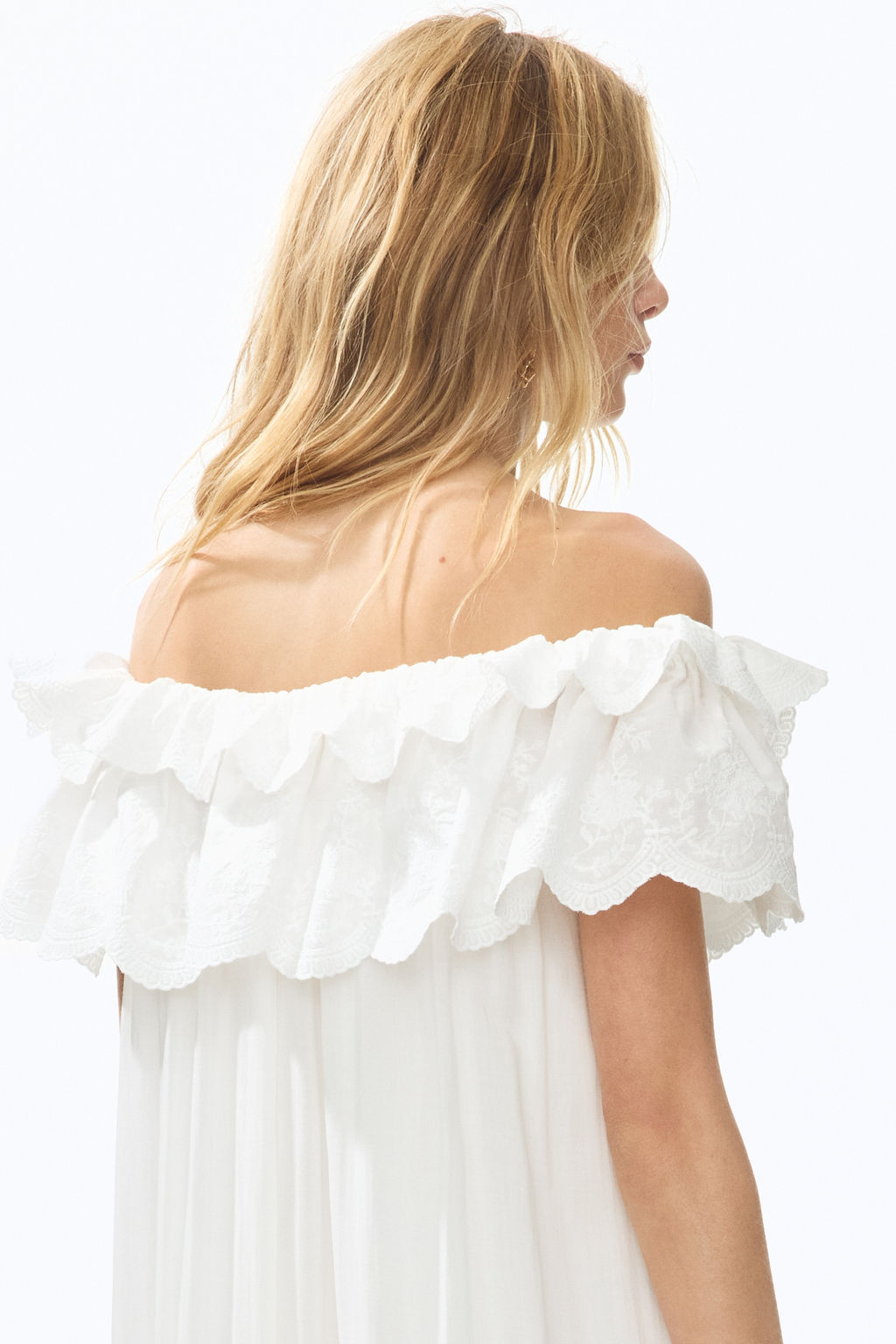 Vestido off-the-shoulder con volantes - H&m фото 3