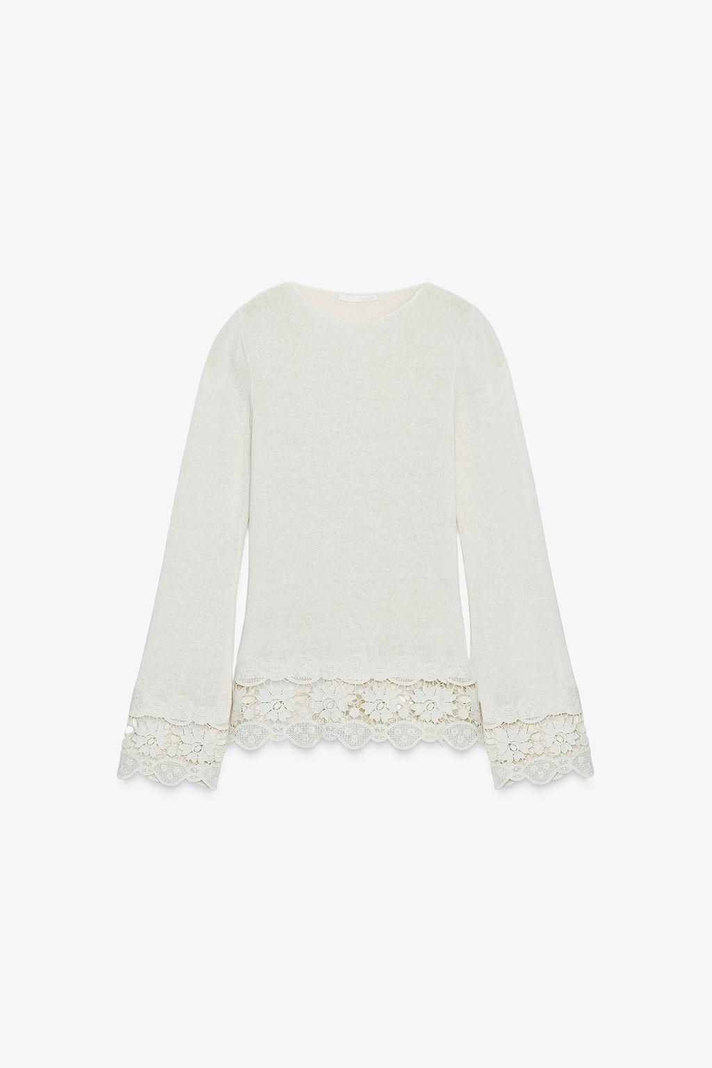 GUIPURE COMBINATION T-SHIRT - Zara фото 8