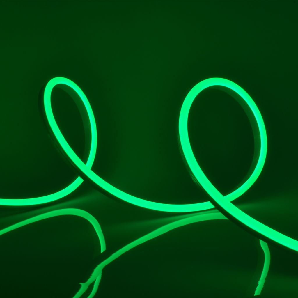 ULS-N21-2835-120LED/m-8mm-IP67-220V-8W/m-50M-GREEN Светодиодная гибкая герметичная лента. NEON. Бобина 50 м. Зеленый свет. TM Uniel.