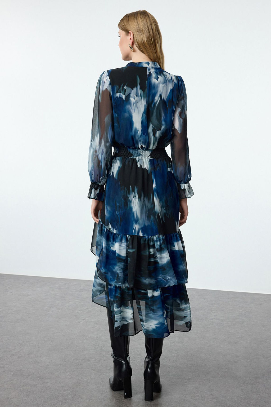 TRENDYOLMILLA Cok Renkli Boyundan Baglamal? Dokuma K?sl?k Elbise TWOAW21EL1448  фото 5