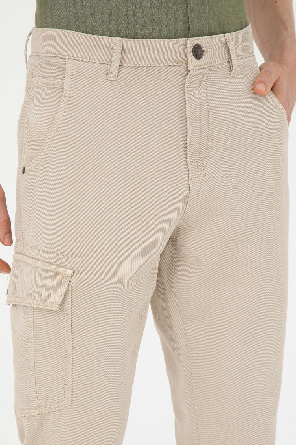 Мужские бежевые брюки из плотной ткани - U.s. polo assn фото 5