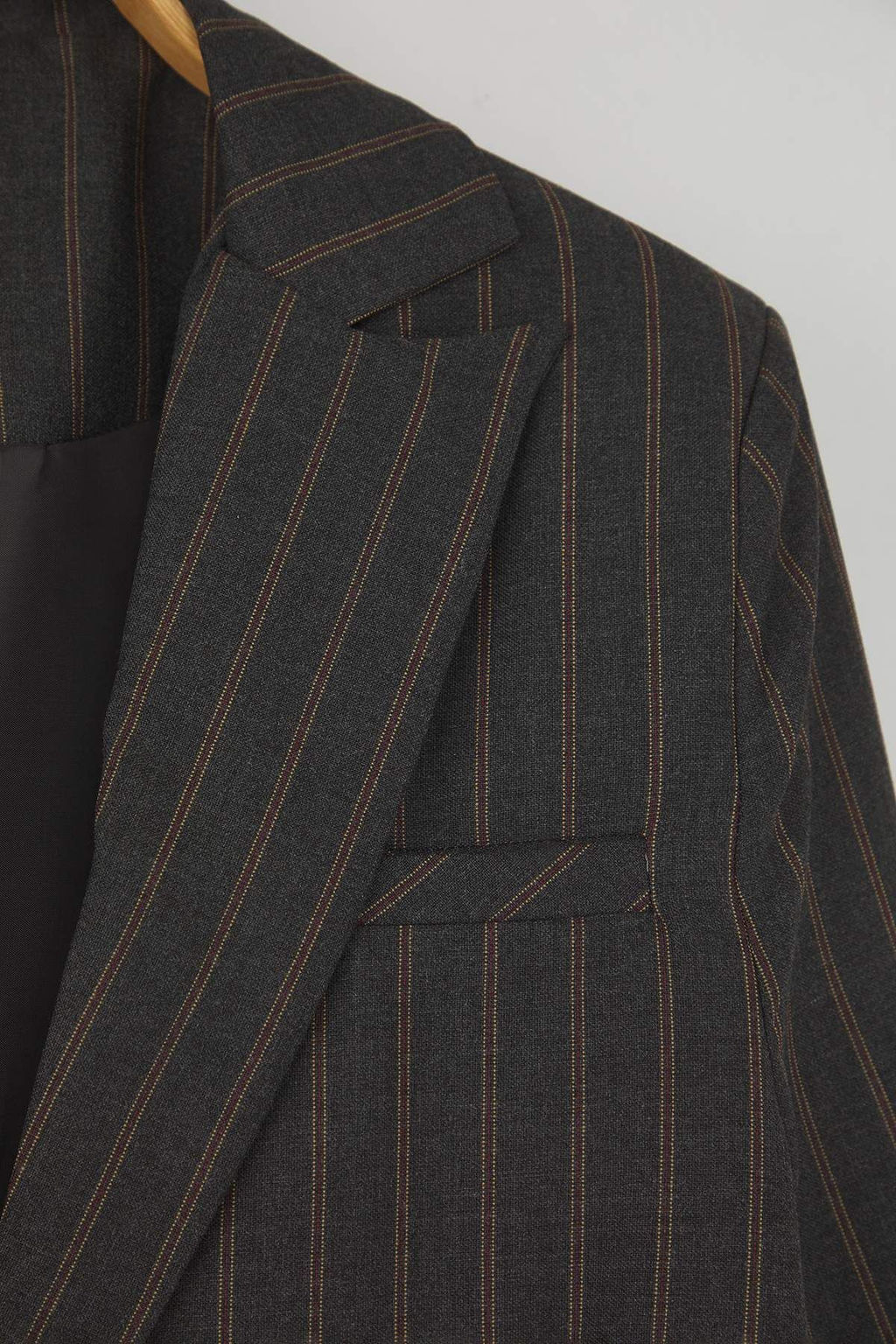 Antrasit Kahverengi Cizgili Oversize Blazer Ceket TWOAW26BC00024 - Trendyolmilla фото 3