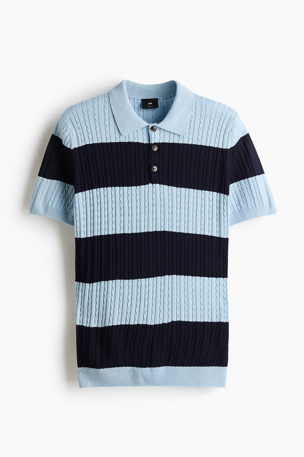Polo en punto trenzado Regular Fit - H&m фото 2