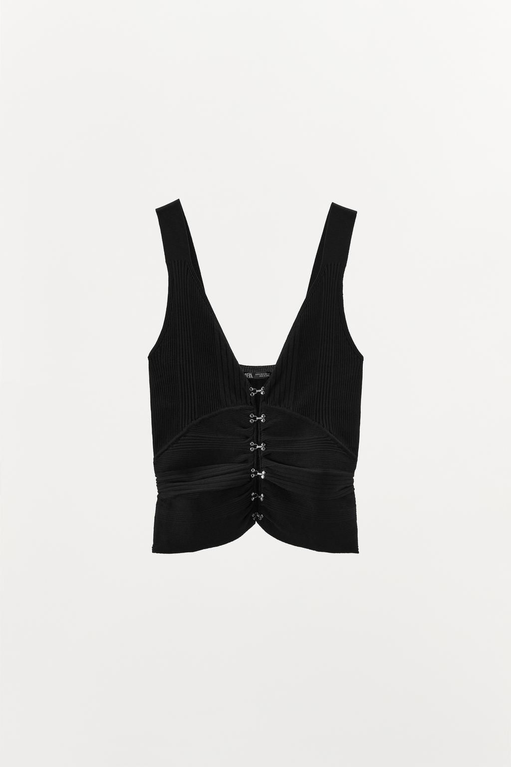 KNIT TOP WITH HOOK-AND-EYE DETAILS - Zara фото 5