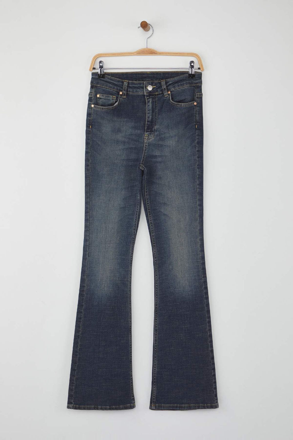 Teen Antrasit Lacivert Normal Bel Ispanyol Paca Flare Jeans TWOAW26JE00097 - Trendyolmilla фото 5