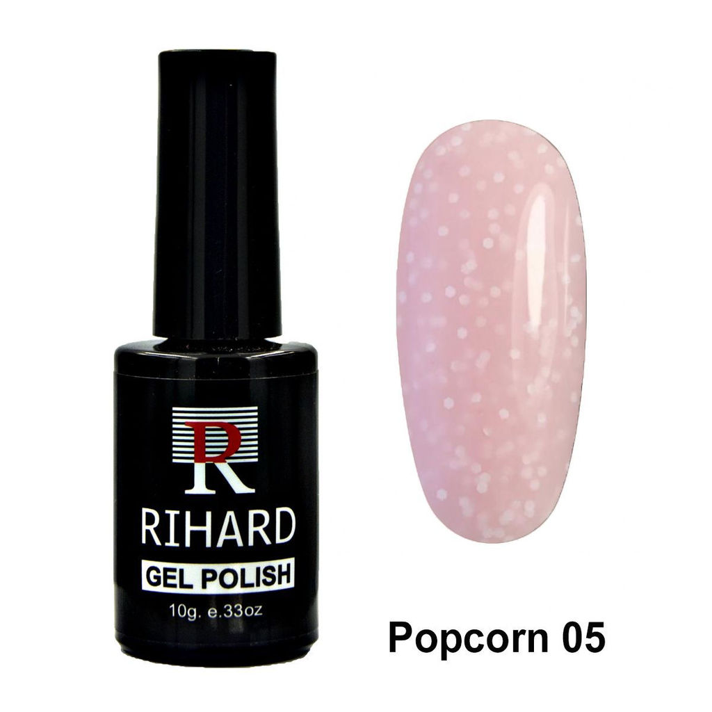Rihard Gel Polish Popcorn 05 Гель-лак с шестигранниками, 10 мл