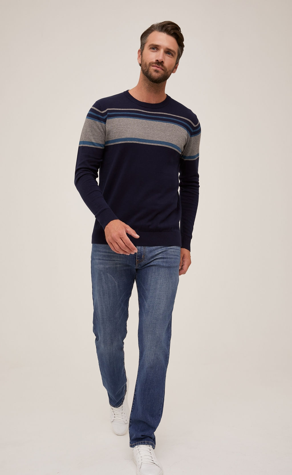 Джемпер F021-15-2063 navy-grey - Fine joyce фото 3