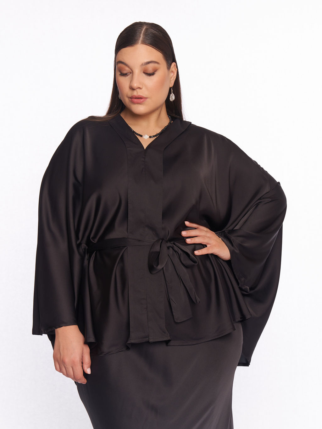 Атласная блузка TBL73537BLK01 - Артесса фото 9