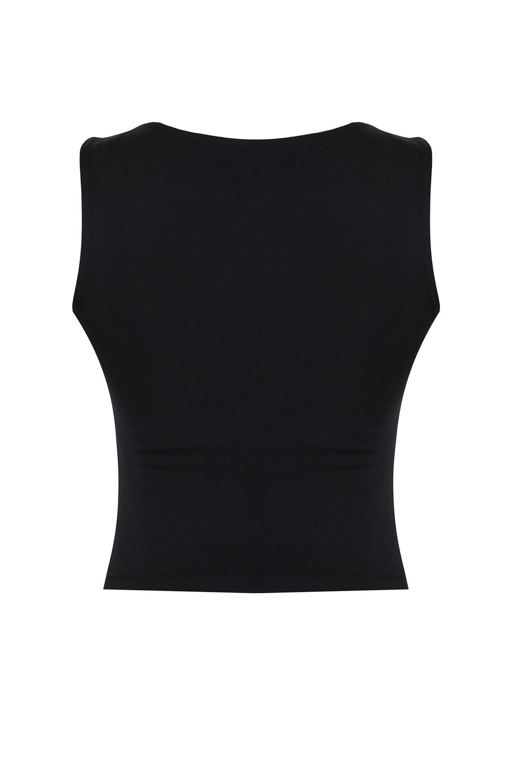 Siyah F?rcal? Soft Kumas 2 Katl? Ici Pedli Spor Sutyenli Orme Ust/Bluz THMSS25BZ00001