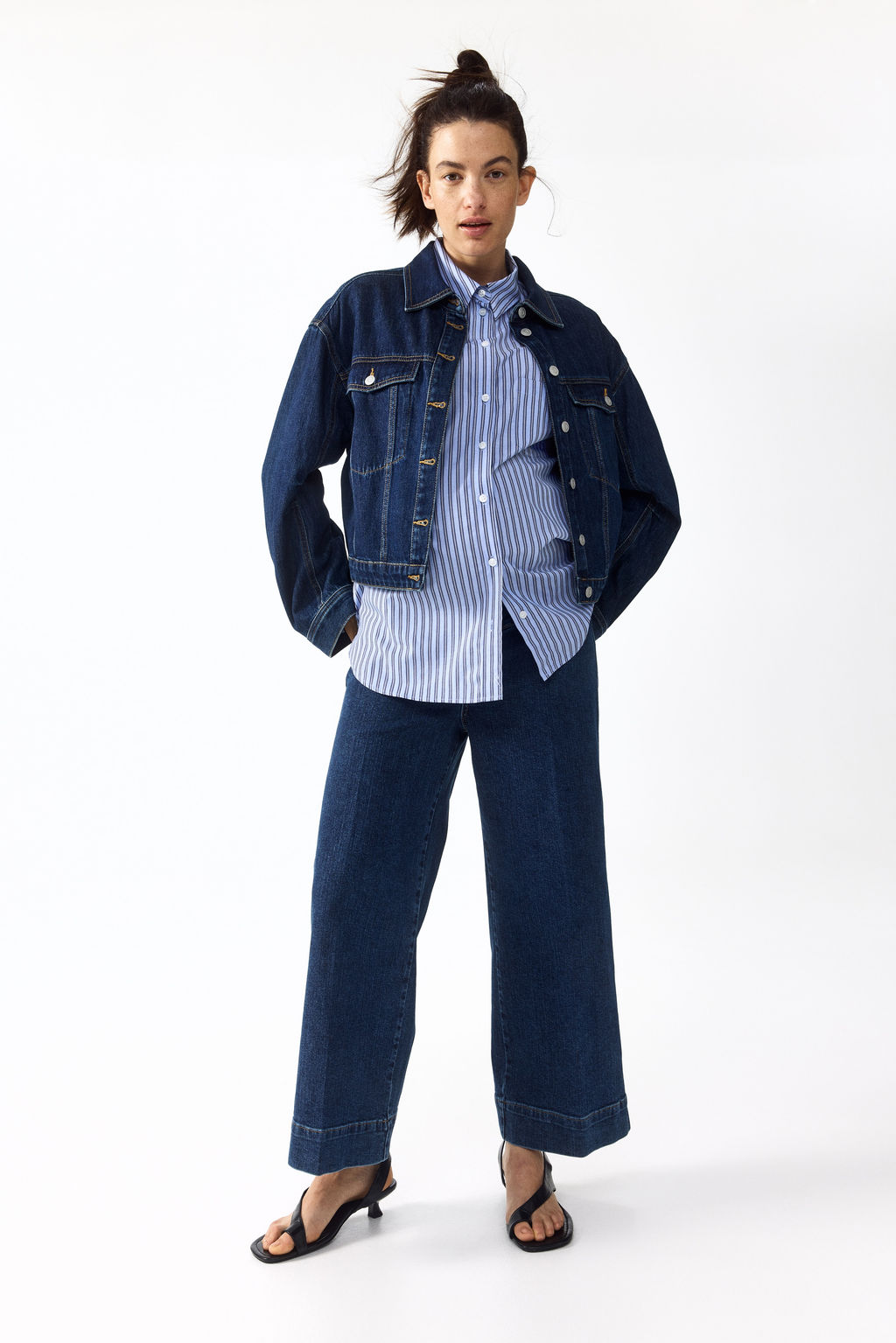 MAMA Wide High Waist Ankle Jeans - H&m фото 3