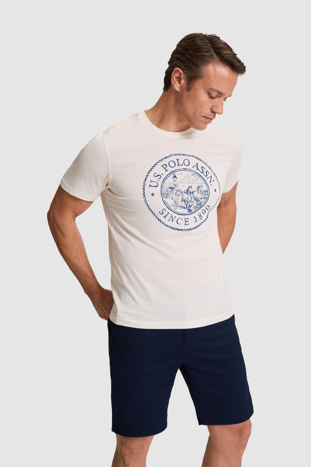 Erkek Krem Regular Fit Bisiklet YakaTi__rt