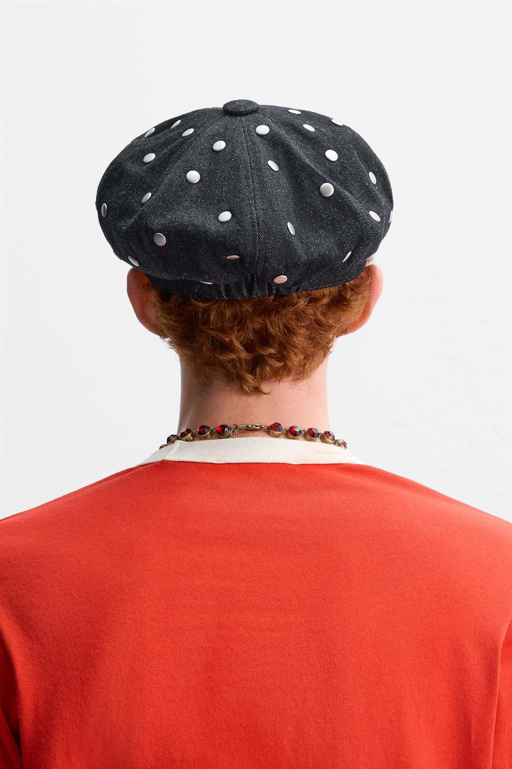 DENIM PEAKED CAP WITH STUDS X HARRY LAMBERT - Zara фото 3