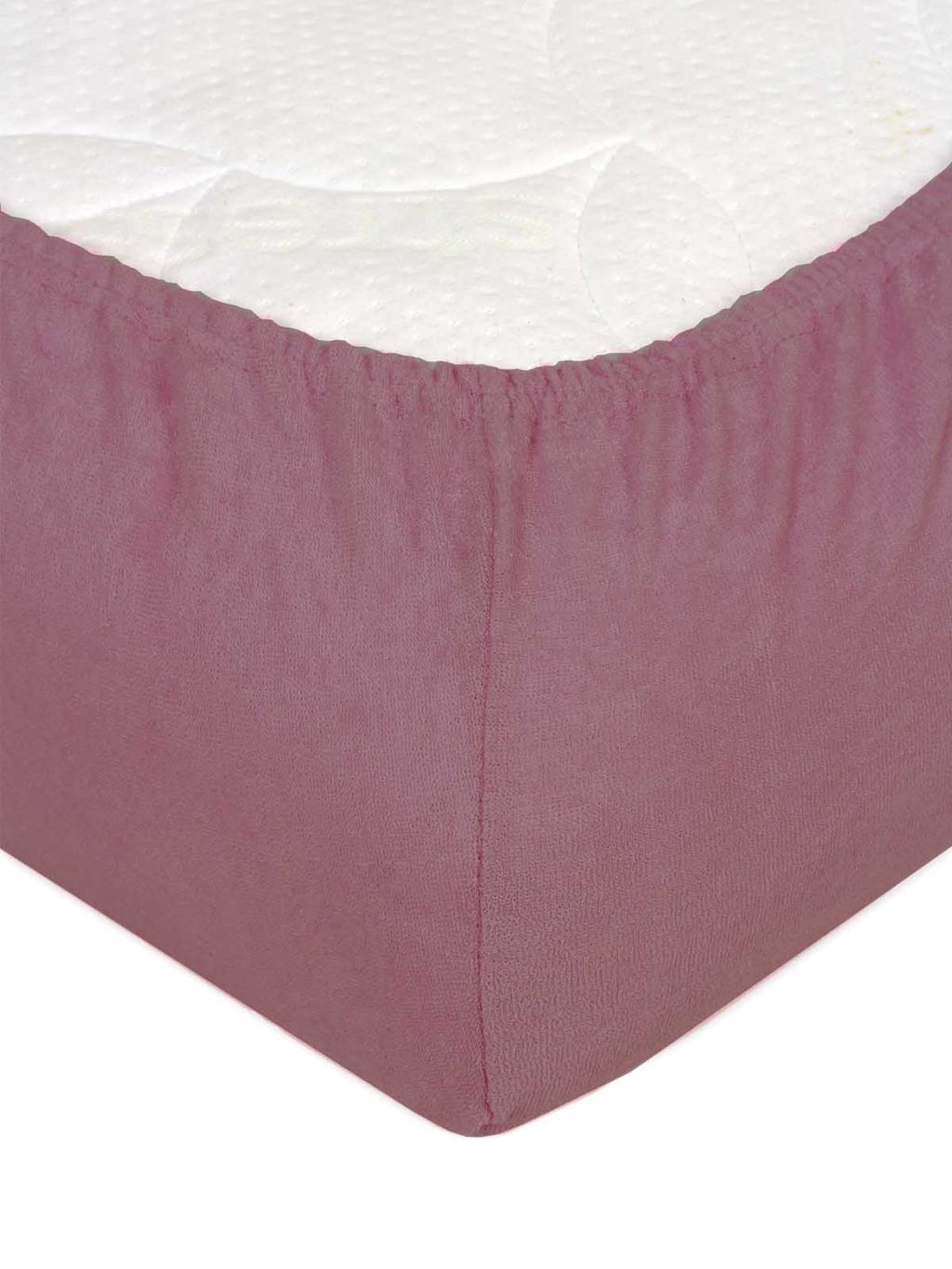 Простыня на резинке Махра - Какао 120*200*20