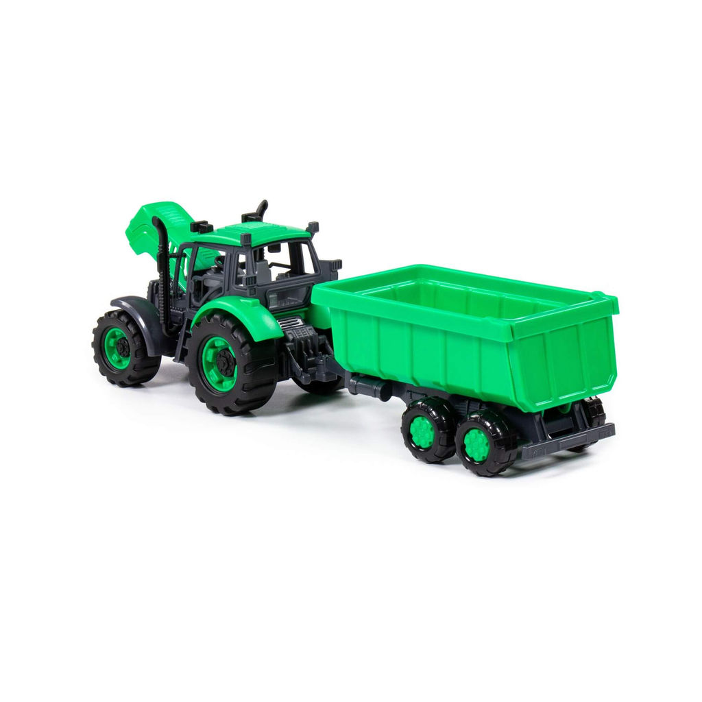 Трактор Прогресс с прицепом инерционный (зелёный) (в лотке) - Полесье фото 4