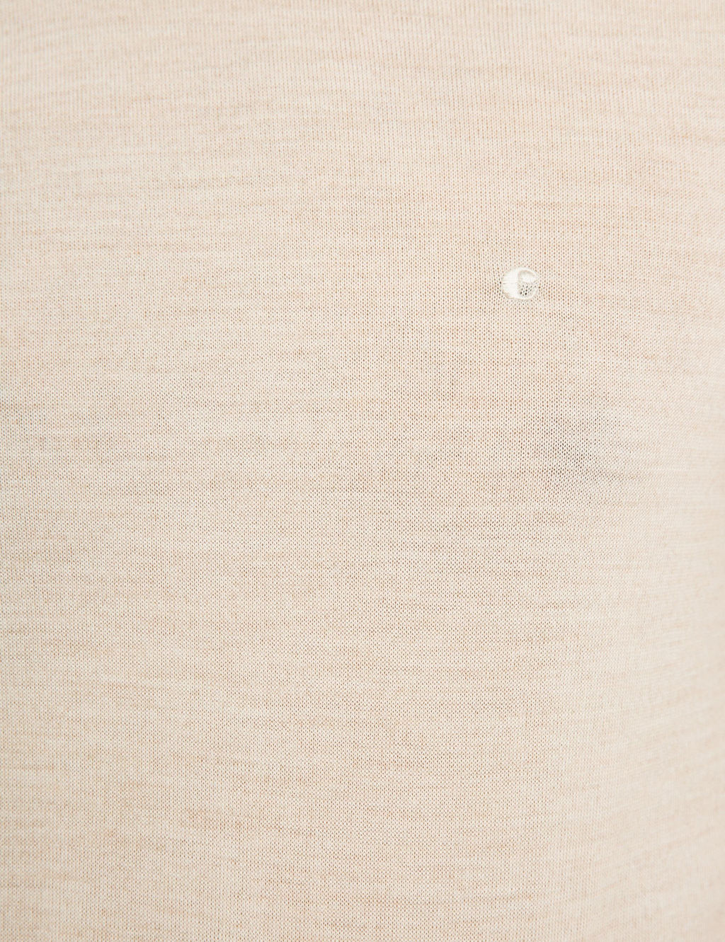 Бежевый базовый трикотажный свитер приталенного кроя с четверть-черепаховым воротником - Cacharel фото 6