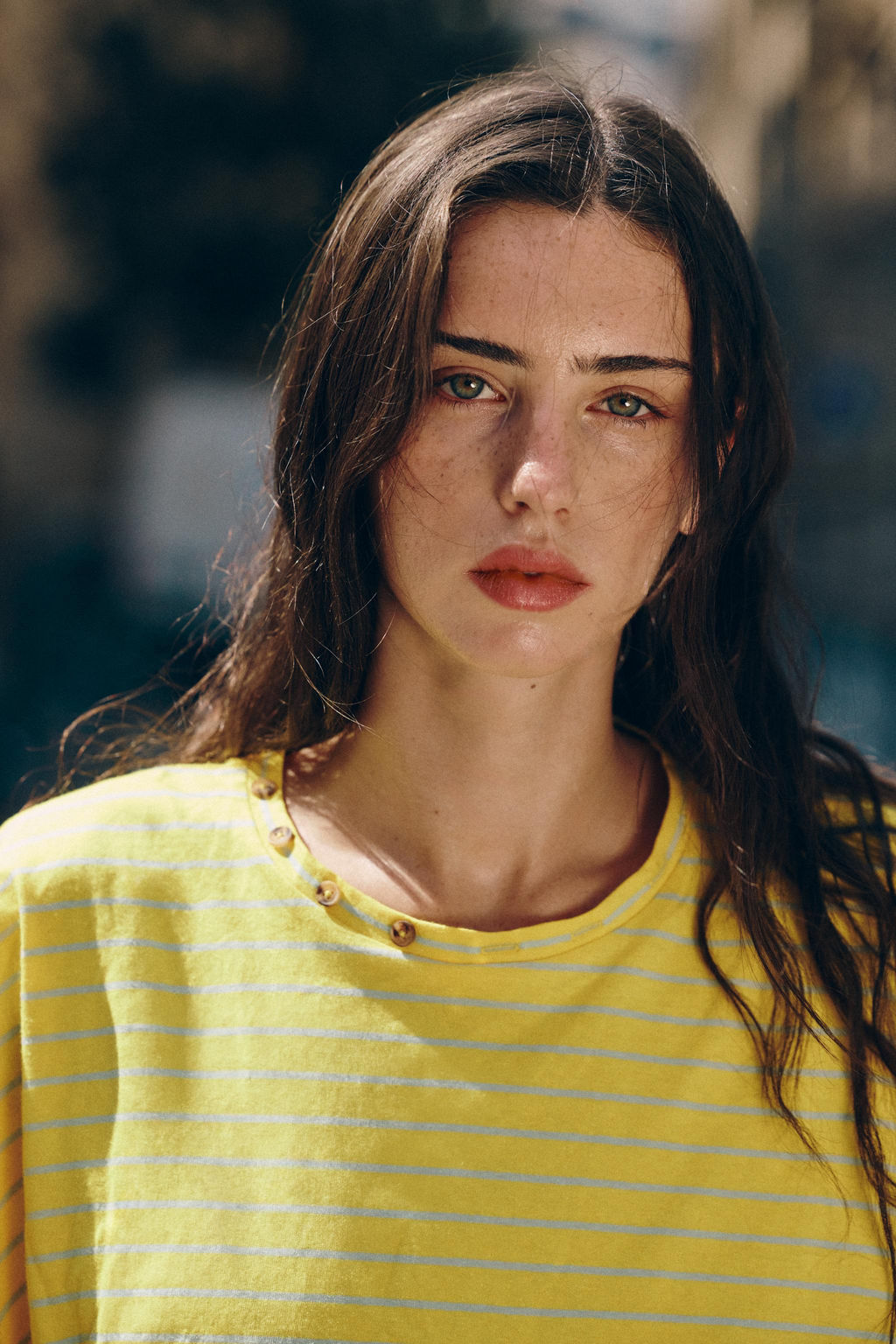 CAMISETA RAYAS ALGOD?N Y LINO / Amarillo - Zara фото 3