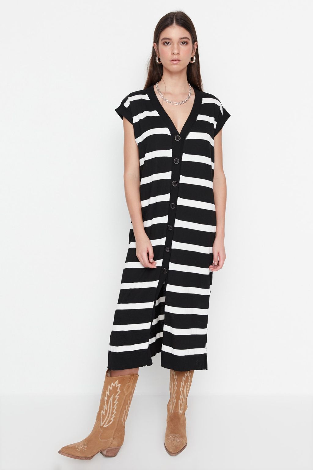 Trendyolmilla Siyah Oversize Midi Elbise TWOSS22EL1076  фото 3