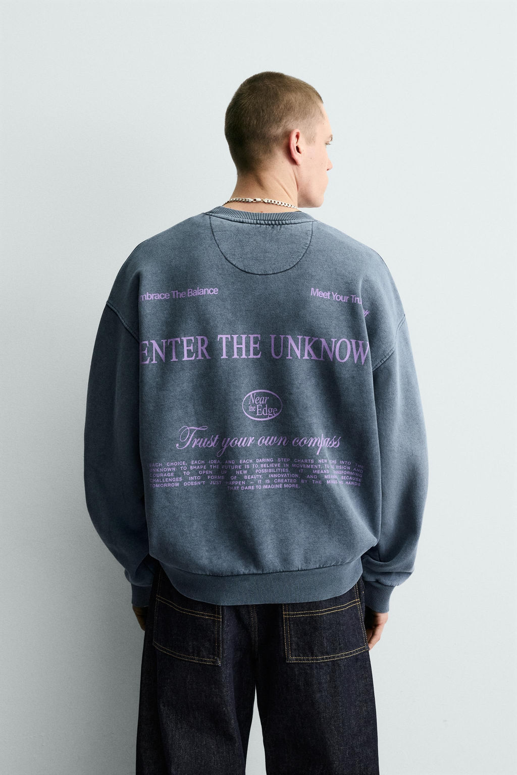 WASHED PRINTED TEXT SWEATSHIRT - Zara фото 11
