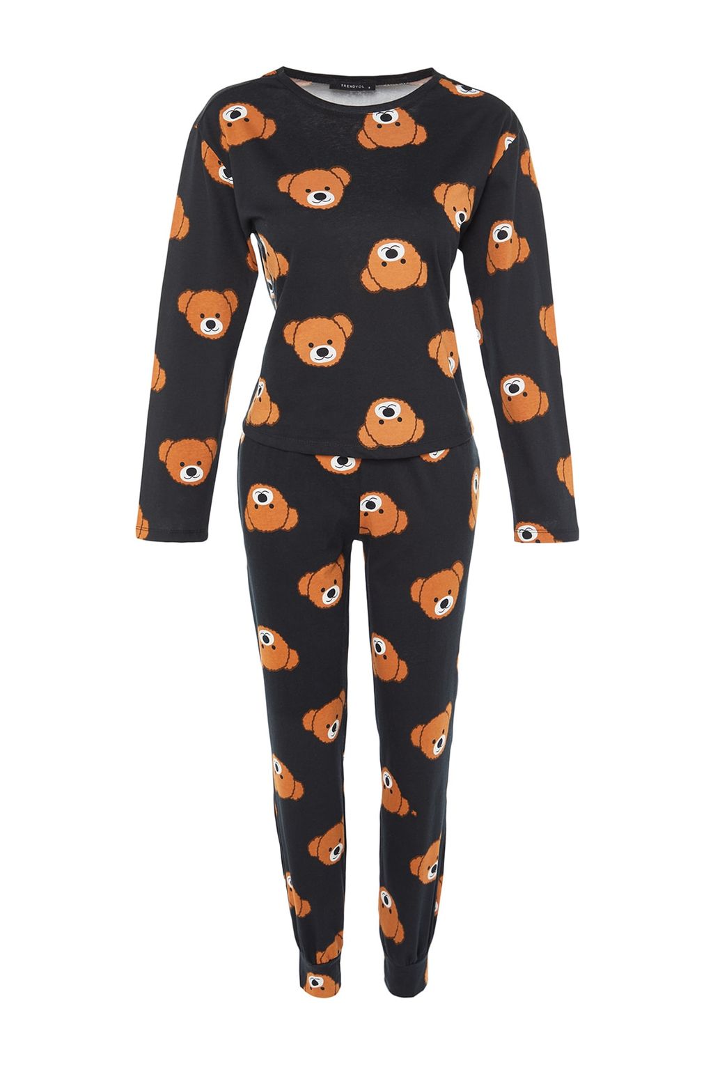 Trendyolmilla Siyah %100 Pamuklu Ay?c?kl? Orme Pijama Tak?m? THMAW23PT00514  фото 11