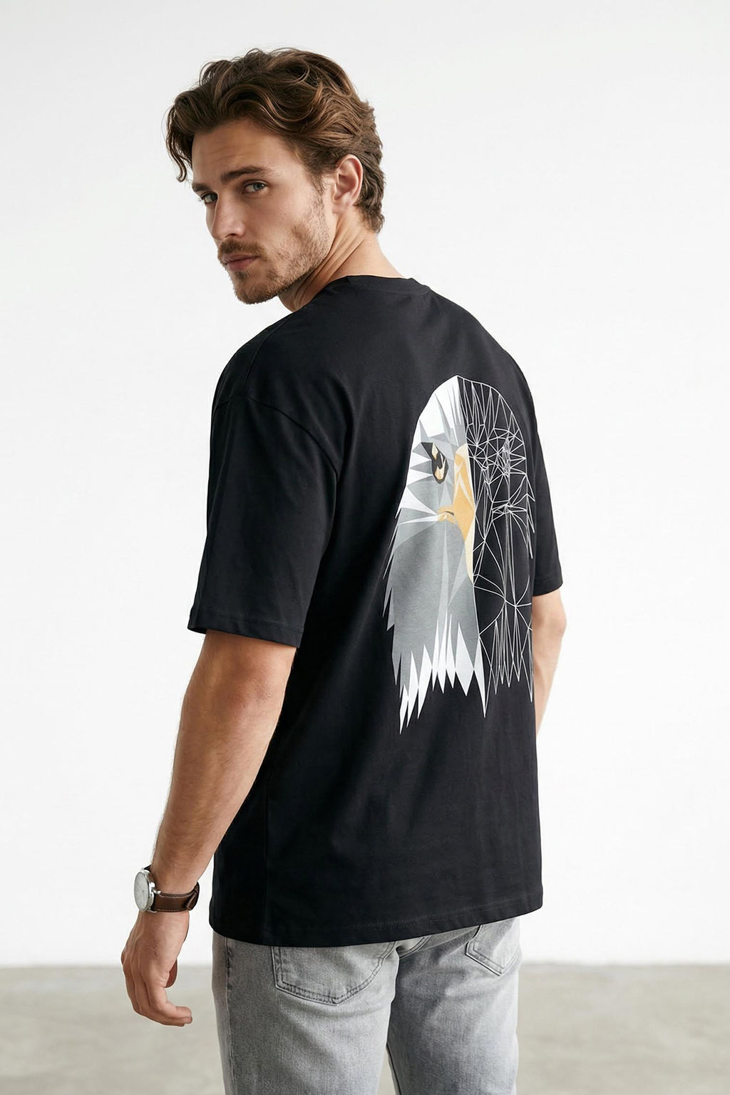 TRENDYOL MAN Siyah Oversize/Genis Kesim S?rt Hayvan Bask?l? %100 Pamuk T-Shirt TMNSS25TS00117 - Trendyolmilla фото 25