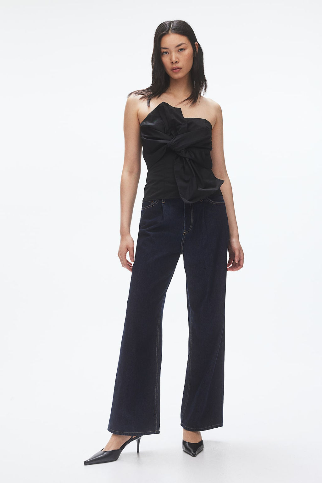 Pantalon denim de corte holgado