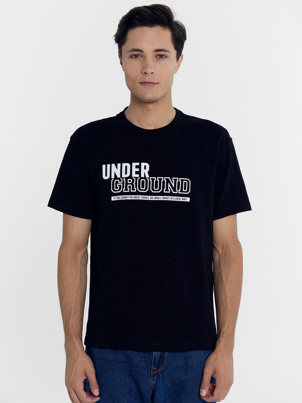 Футболка женская черная с печатью черный +печать1 111742-1 - Mark formelle фото 2