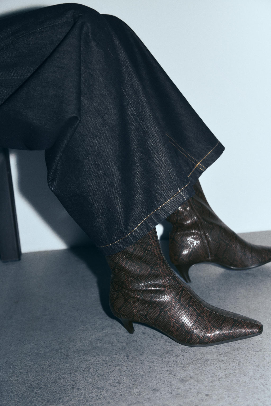 ANIMAL PRINT HEELED ANKLE BOOTS