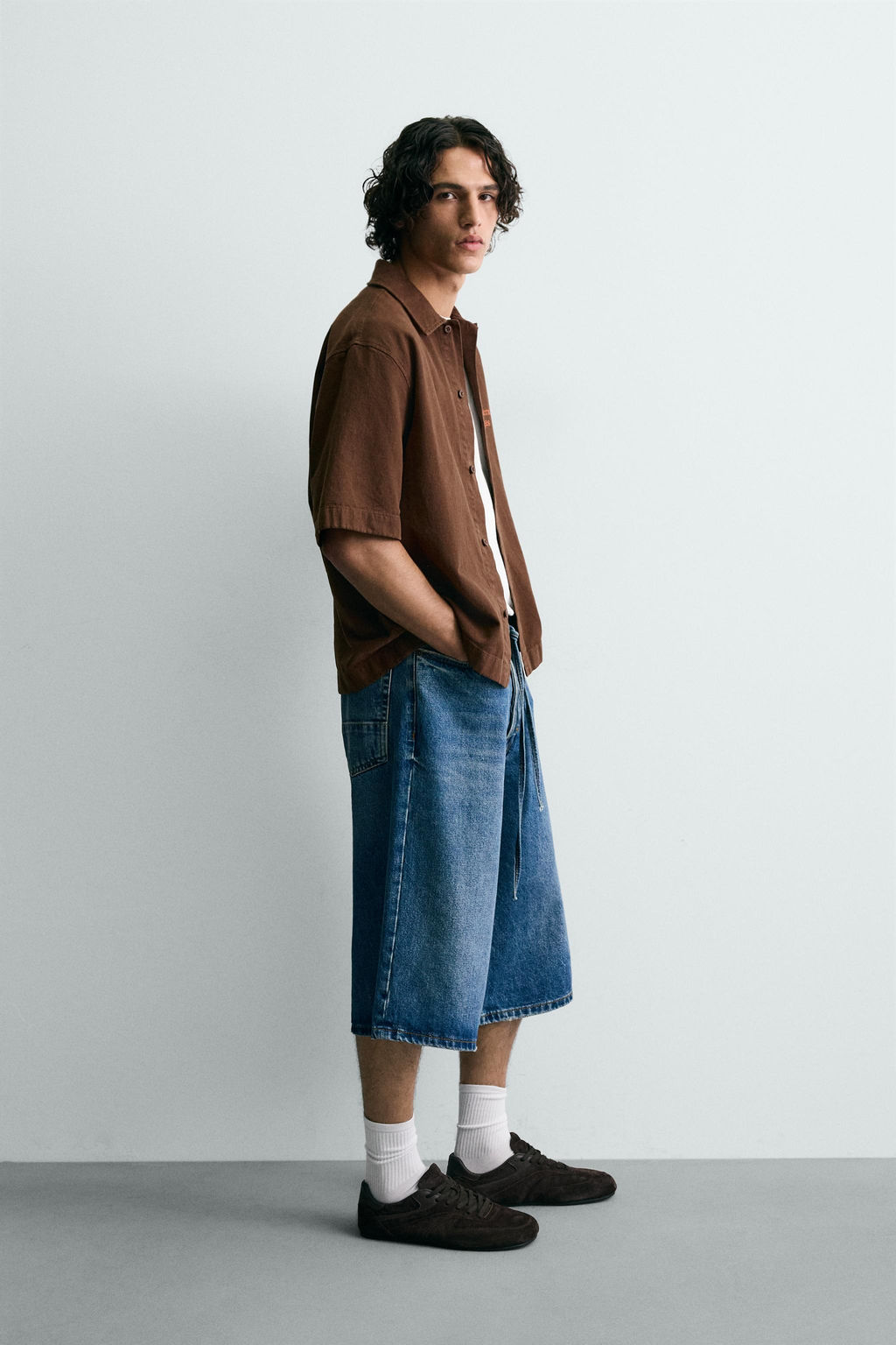 CAMISA LAVADA ESTAMPADO COMBINADO / Marr?n - Zara фото 4