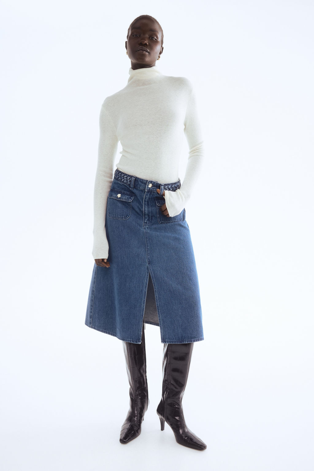 Falda denim con ribete trenzado - H&m фото 2