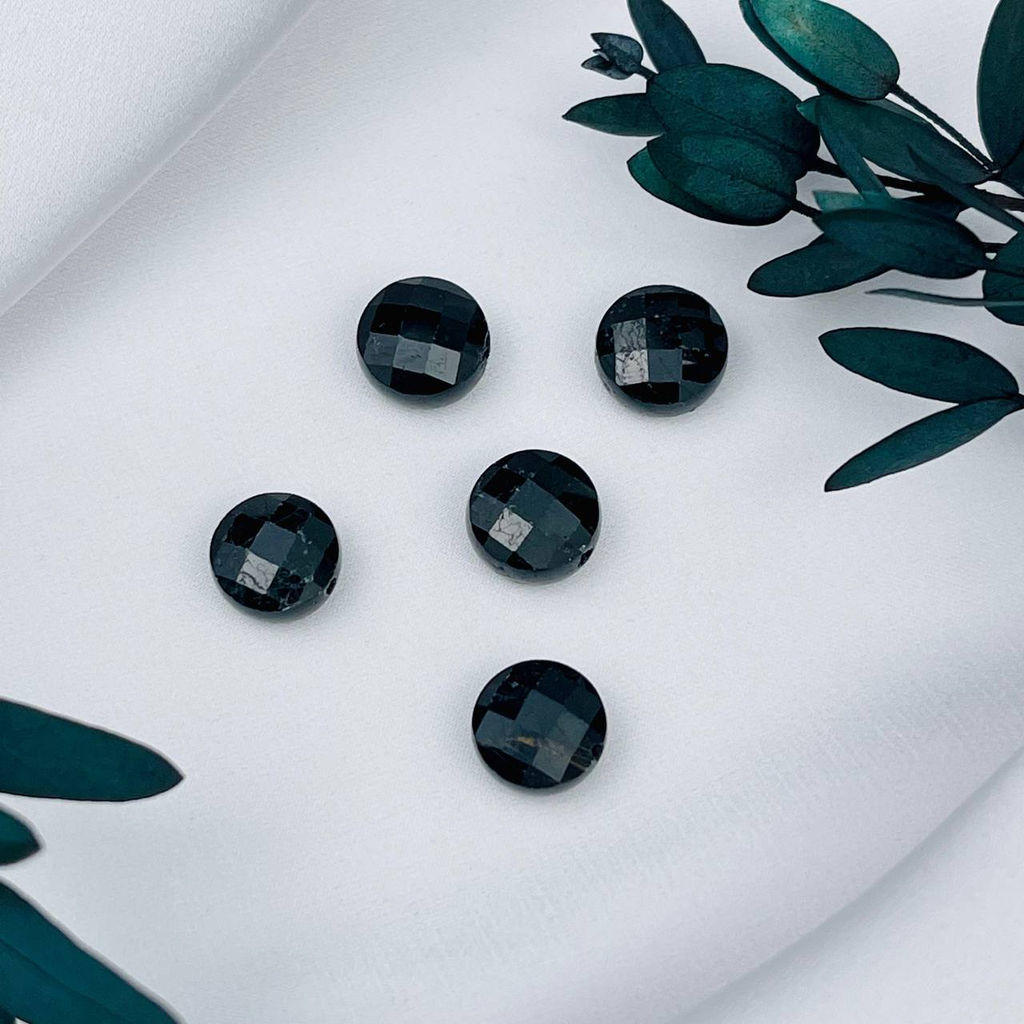 Бусины для украшений из черного Турмалина "Шерл" (5 шт)