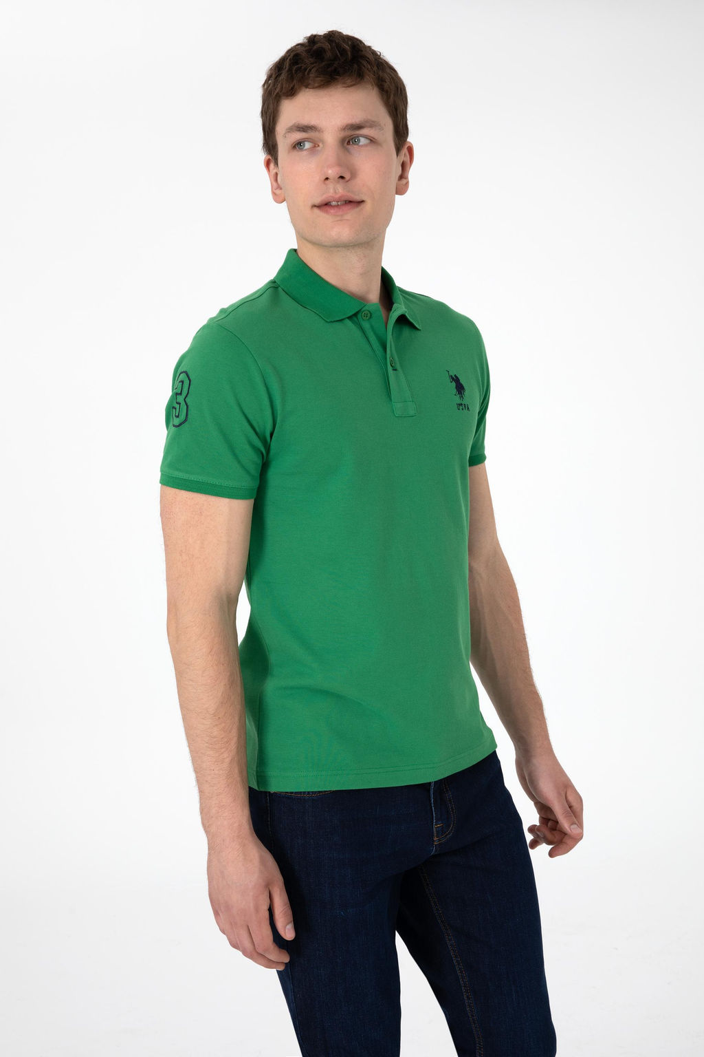 Erkek Slim Fit Polo Yaka Ye_il Basic Ti__rt Sepette S_rpriz _ndirim - U.s. polo assn фото 3